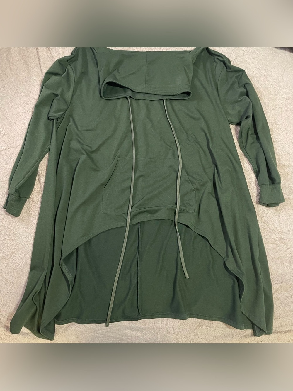 Women’s Forest Green Hooded High-Low Tunic Hoodie